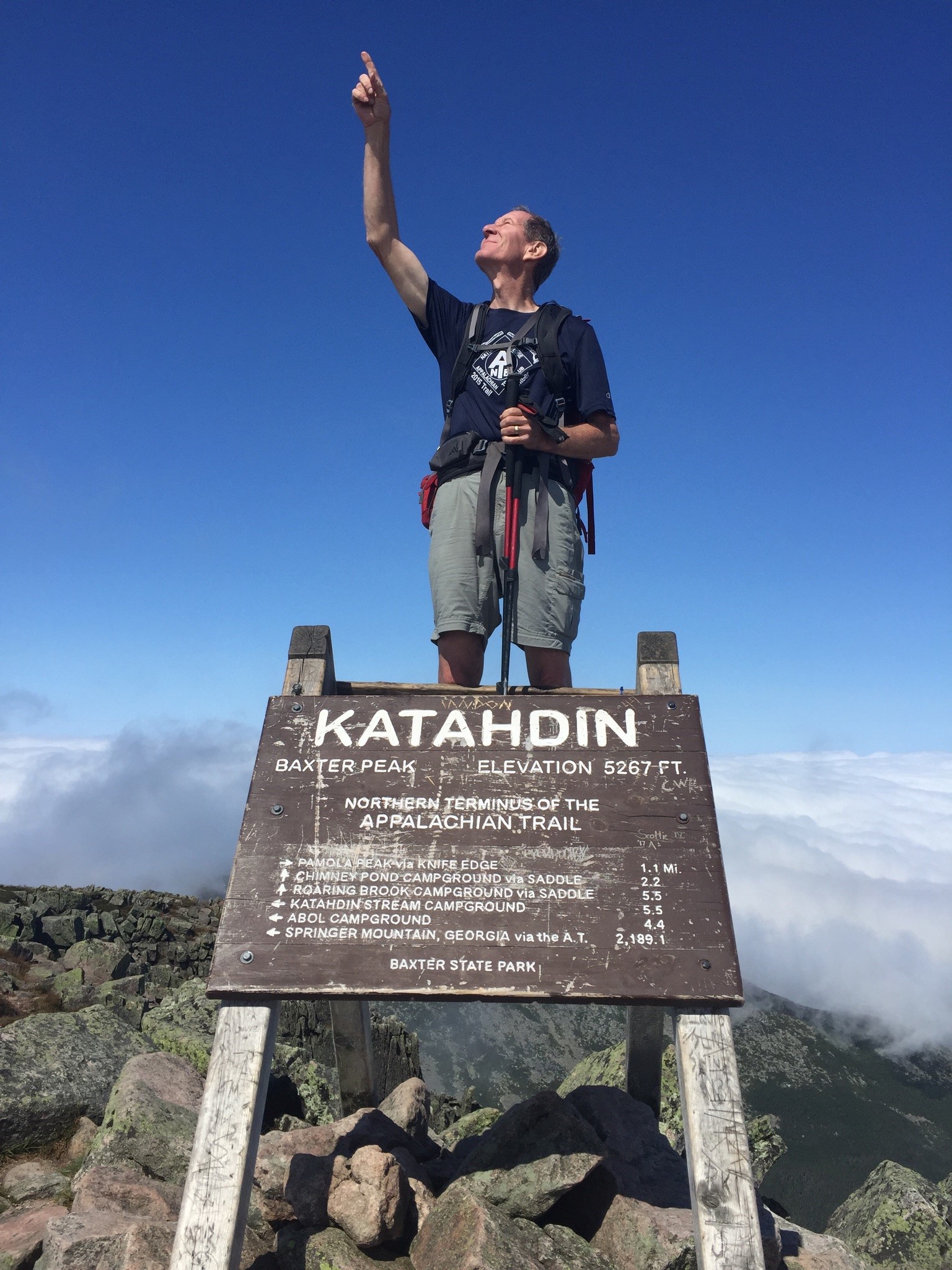 Lee Spradlin summit of Mt. Katahdin in Maine