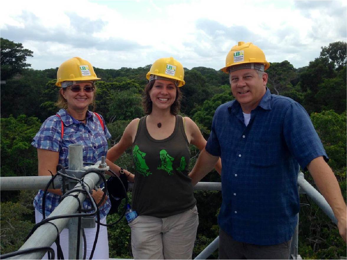 Burns and academic partners from Ponta Grossa State University (Brazil) and Duke University visiting the Large-Scale Biosphere-Atmosphere Experiment in the Amazon on the Tapajos National Forest, state of Para, Brazil.
